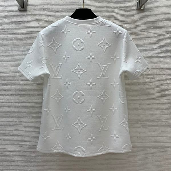 稀少ルイヴィトン 3Dモノグラム半袖Tシャツ コットン フェイク 上下セット vul39609
